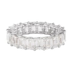 Alexander 5.86ct Emerald Cut Diamond Eternity Band 18k White Gold