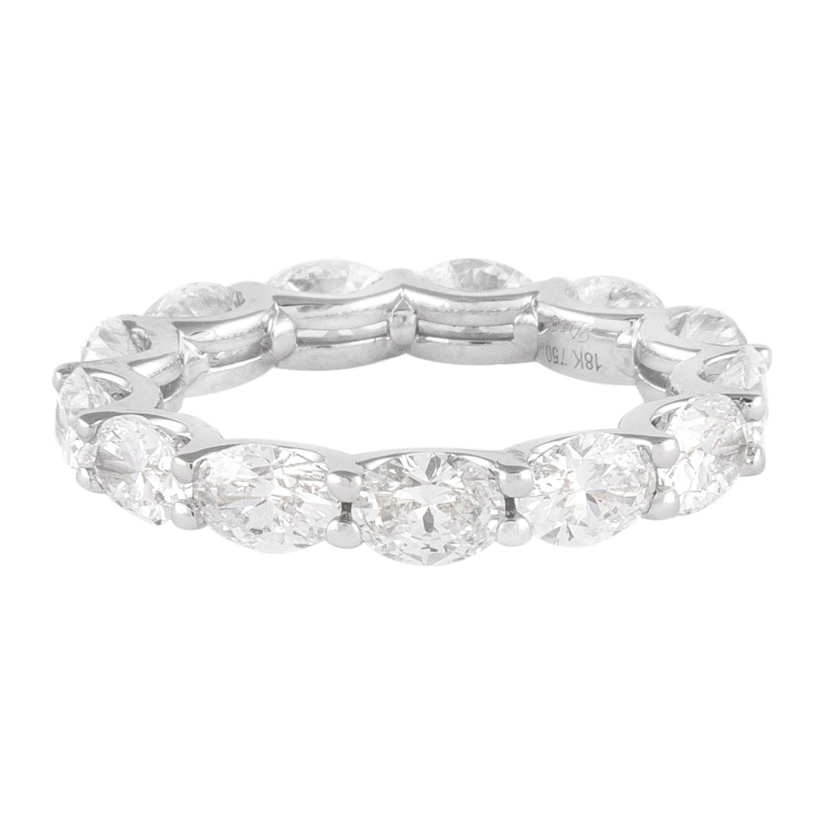 Alexander Beverly Hills 3.23ct Oval Cut Diamond East West Eternity Band 18k S-5 For Sale