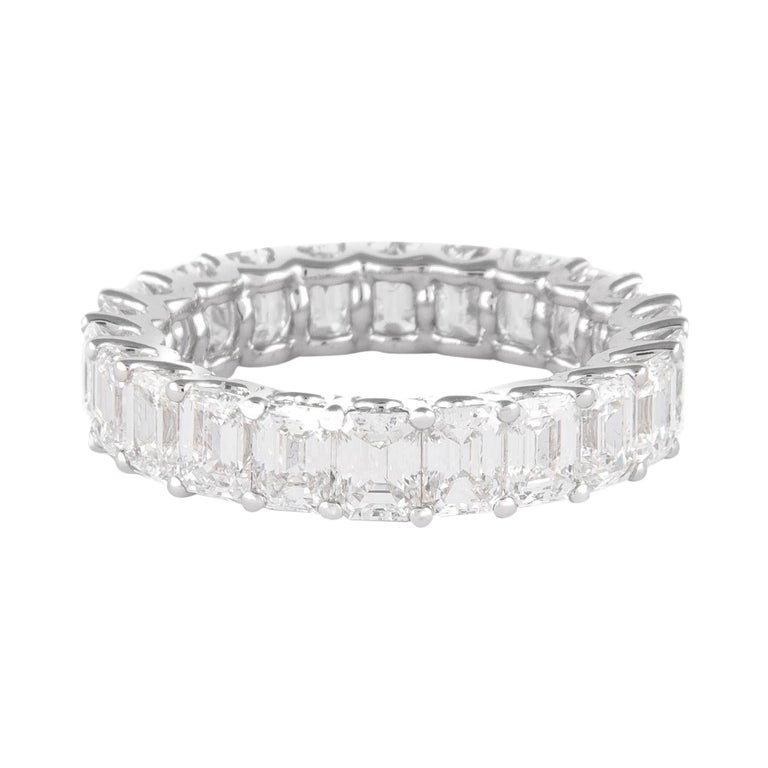Alexander 5.73ct Emerald Cut Diamond Eternity Band 18k White Gold at ...