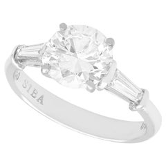 Vintage and Contemporary 1.94 Carat Diamond and 18K White Gold Solitaire Ring