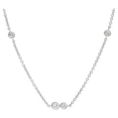 Chain Necklace in 18k White Gold "Diamonds by the Yard", Approx 1 Carat