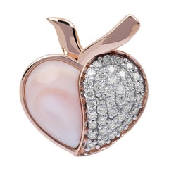 Rose Gold Heart Pendant with Mother of Pearl & Diamonds