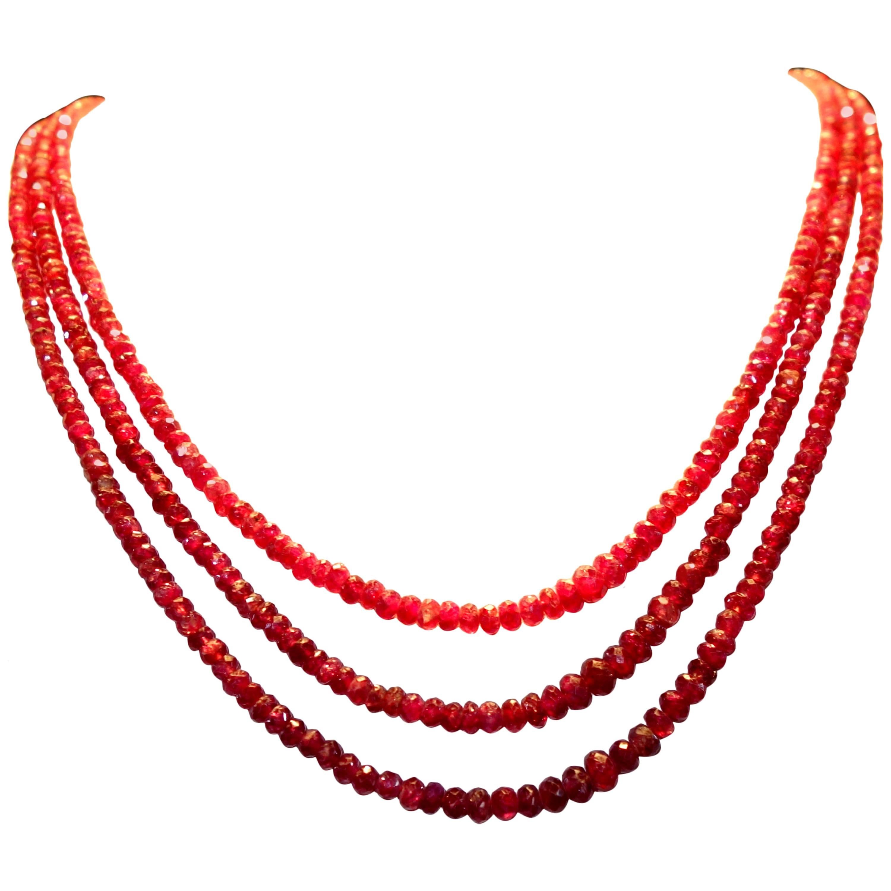Bright Red Ruby Necklace