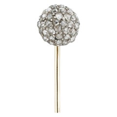 Antique Edwardian Diamond-Set Ball Stick-Pin