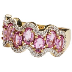 2.14cttw Pink Sapphire and White Zircon Sterling Silver Ring