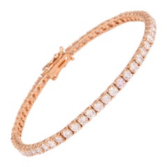 Alexander Bracelet tennis en or rose 14 carats avec diamants de 5,10 carats