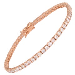 Alexander Bracelet tennis en or rose 14 carats avec diamants de 4,31 carats