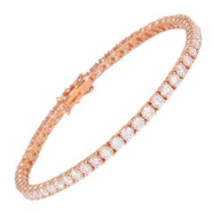 Alexander Bracelet tennis en or rose 14 carats avec diamants de 5,63 carats