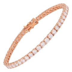 Alexander Bracelet tennis en or rose 14 carats avec diamants de 7,01 carats