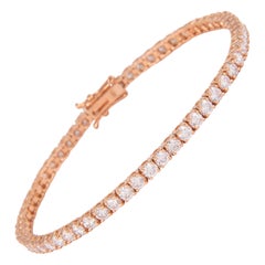 Alexander Bracelet tennis en or rose 14 carats avec diamants de 4,98 carats