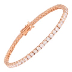 Alexander 5.61 Carat Diamond Tennis Bracelet 14 Karat Rose Gold