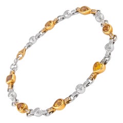 Alexander Bracelet à maillons en or bicolore 18 carats avec diamants jaunes de 3,55 carats