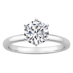 1.25 Carat Round Diamond 6-Prong Ring in 14k White Gold