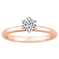 0.25 Carat Round Diamond 6-Prong Ring in 14k Rose Gold