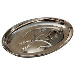 Hand-Beaten 800 Silver Serving Tray, Made in Italy