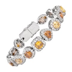 Alexander All GIA 18.99ct Multi Fancy Deep-Fancy Color Diamond Bracelet 18k