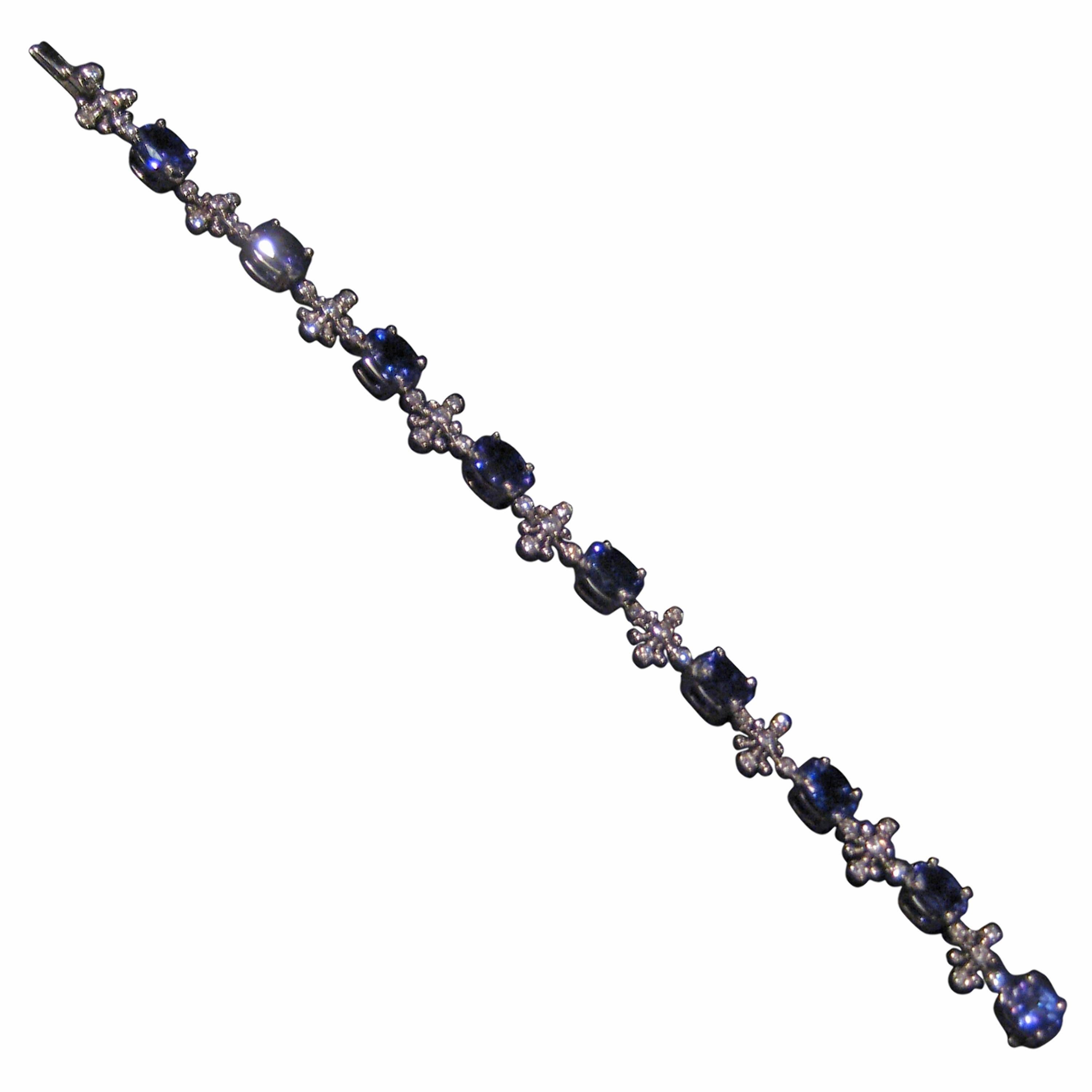Tiffany & Co. Tanzanite Diamond Platinum Snowflake Bracelet For Sale