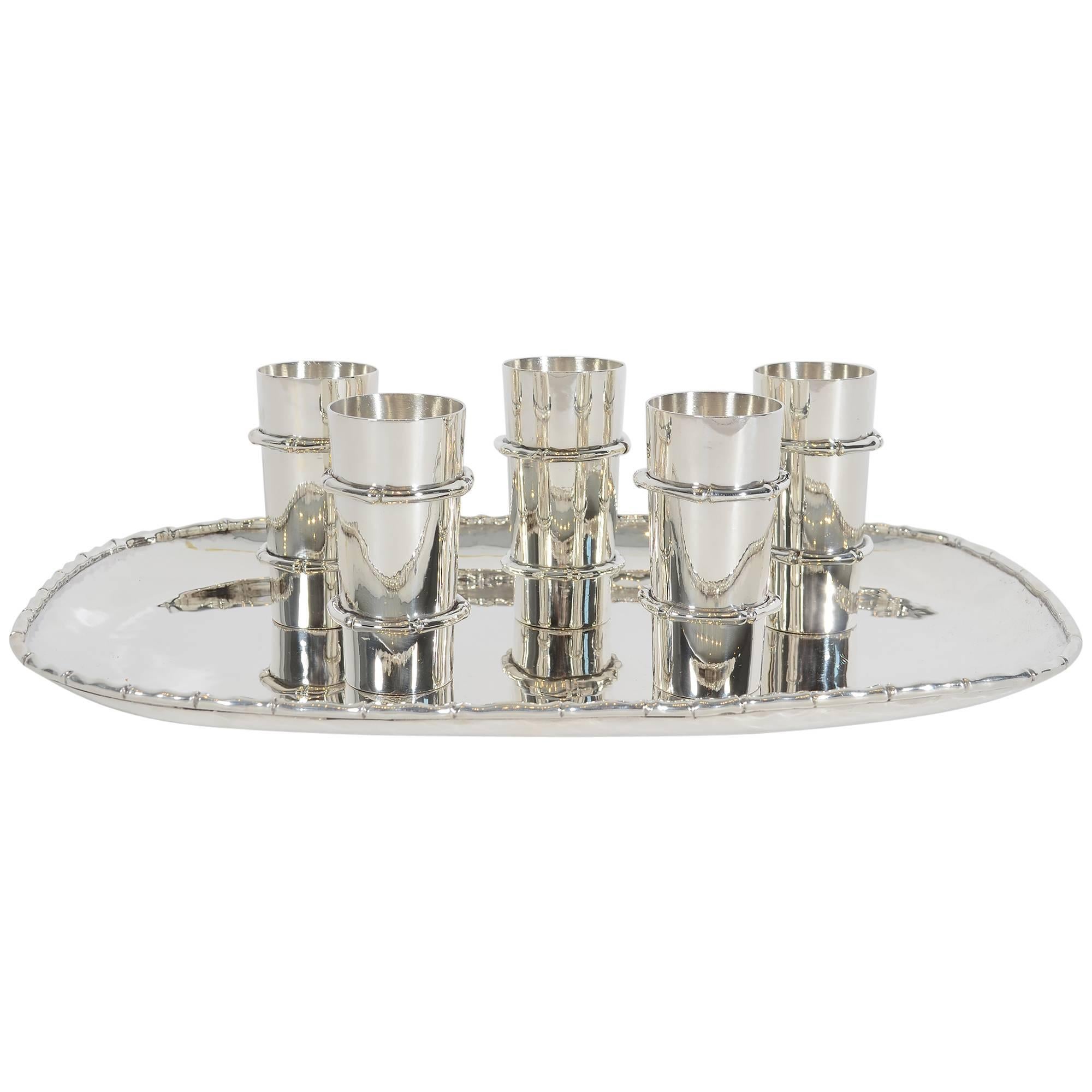 Antonio Pineda Silver Tray and Cups
