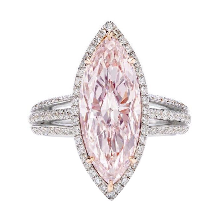 Emilio Jewelry GIA Certified 5.00 Carat Pink Diamond Ring  For Sale