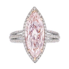 Emilio Jewelry GIA Certified 5.00 Carat Pink Diamond Ring 