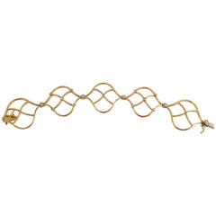 Used Diamond Gold Woven Bracelet