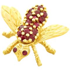 Herbert Rosenthal Ruby Gold Bee Brooch