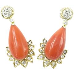 EMIS Coral Diamond Gold Earrings