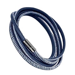 Raphael Mini Pop 1M Social Distancing Bracelet in Blue Leather, Size S