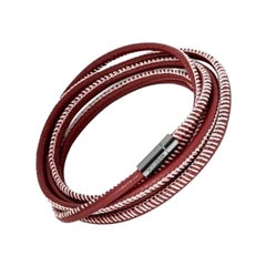 Raphael Mini Pop 1M Social Distancing Bracelet in Red Leather, Size S