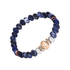 Santorini Bracelet in Sodalite and Rose Gold Plated Sterling Silver, Size S
