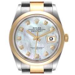 Rolex Datejust Stahl-Gelbgold-Herrenuhr 126203 mit Diamant-Zifferblatt Ungetragen