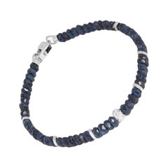 Nodo Bracelet with Sapphire and Sterling Silver, Size XS