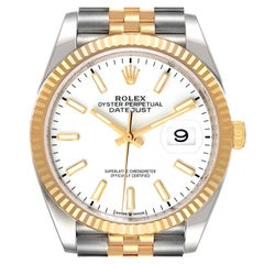 Rolex Datejust Steel Yellow Gold White Dial Mens Watch 126233 Unworn