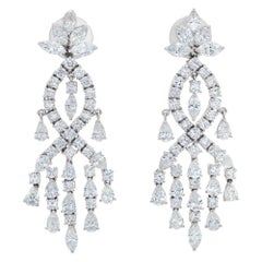 Diamond Chandelier Earrings Set in 18k White Gold