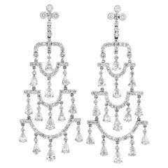 Chandalier Diamond Earrings in 18k White Gold