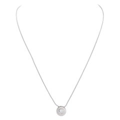 Diamond Necklace on 14k White Gold "Diamond Cut" Italian Chain