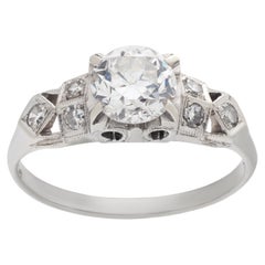 Diamond Engagement Ring in 18k White Gold with an App. 0.60 Carat Center