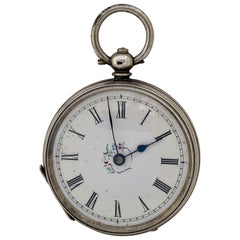 Antike silberne Schlüsselanhänger aus der viktorianischen Zeit Taschenuhr