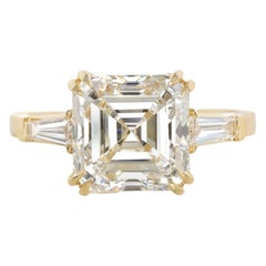 GIA Certified 1 Carat Asscher Cut Diamond Solitaire Ring