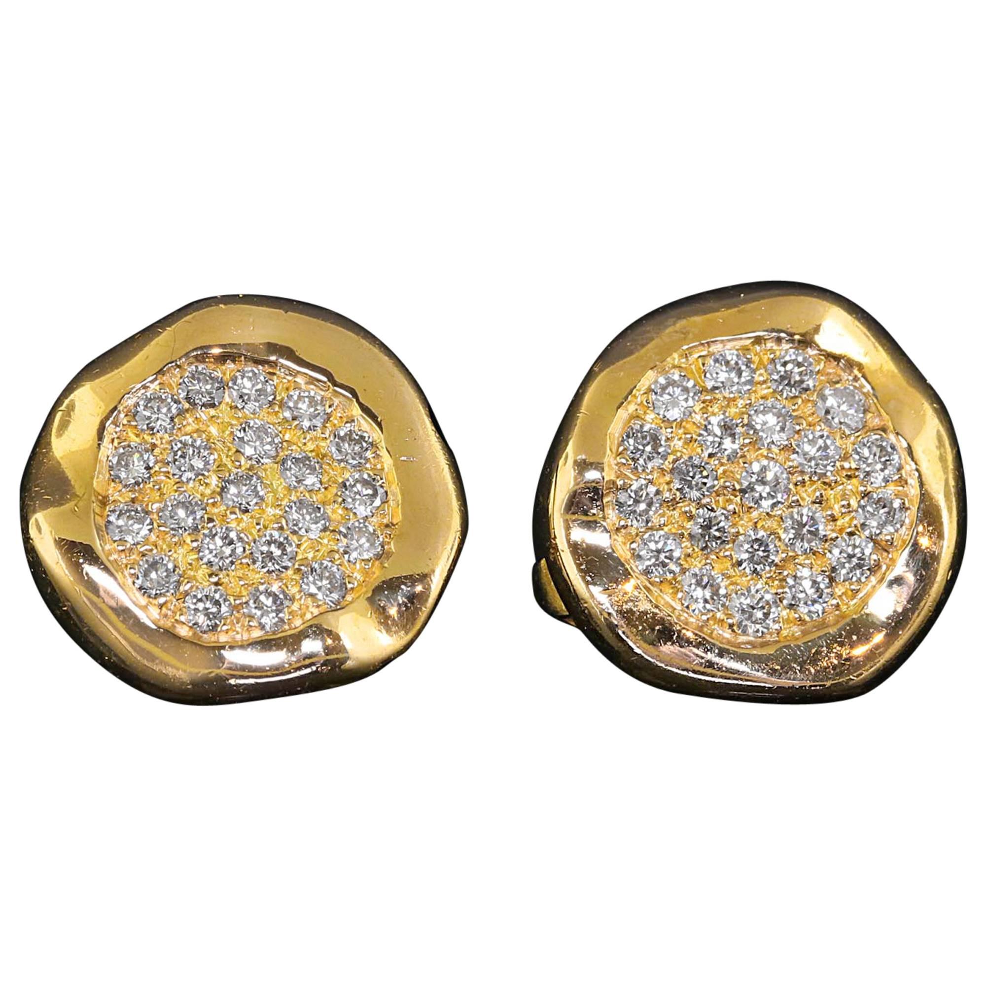 1980 Tiffany & Co. Angela Cummings Diamond Gold Earrings