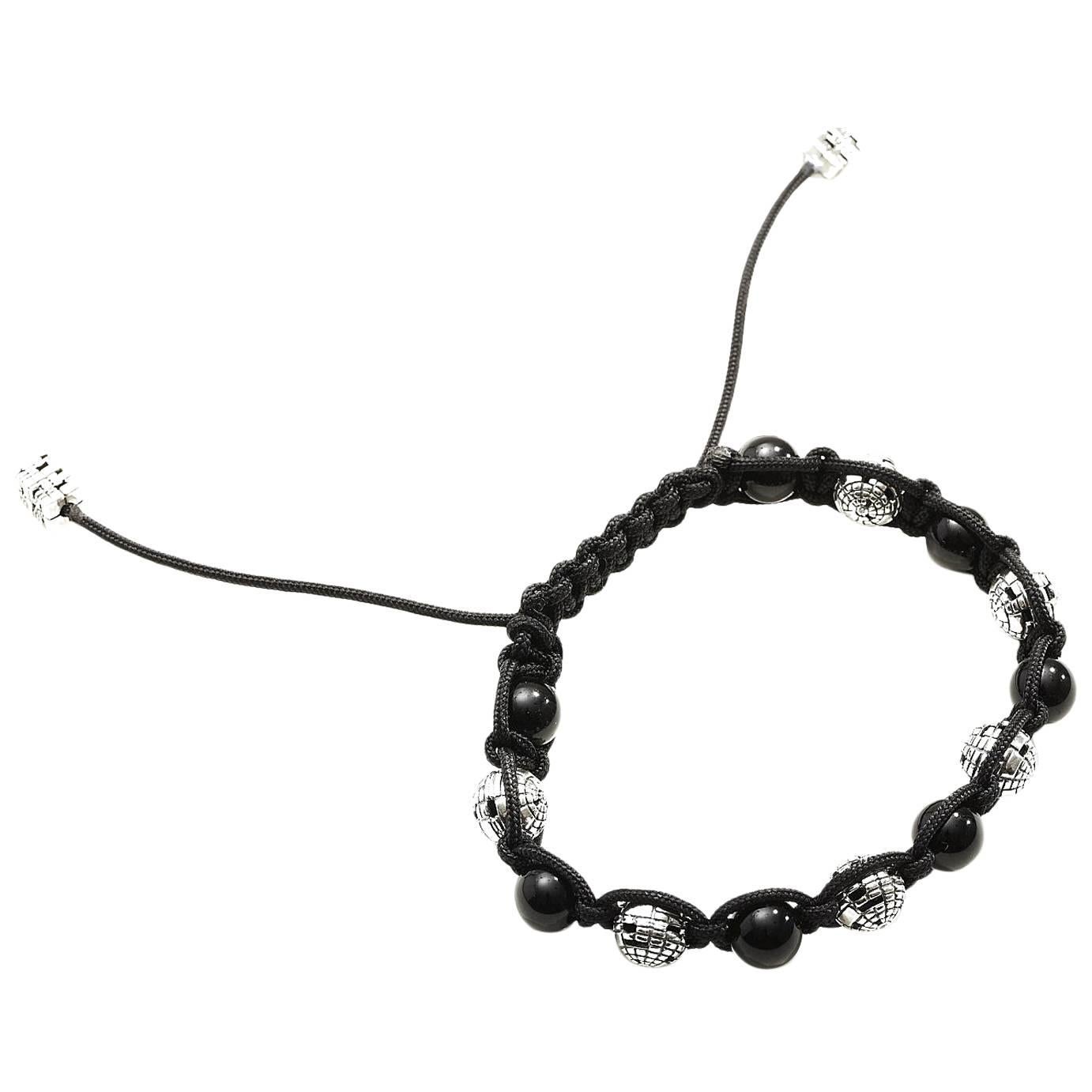 Blockchain Unisex Black Sapphire Bead Bracelet