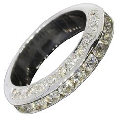 Scintillating Diamond Gold 3 Sided Channel Wedding Band Stack Ring 5
