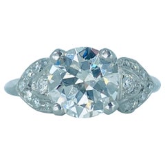 EGL Certified Center 1.31 Carat Diamond Platinum Engagement Ring