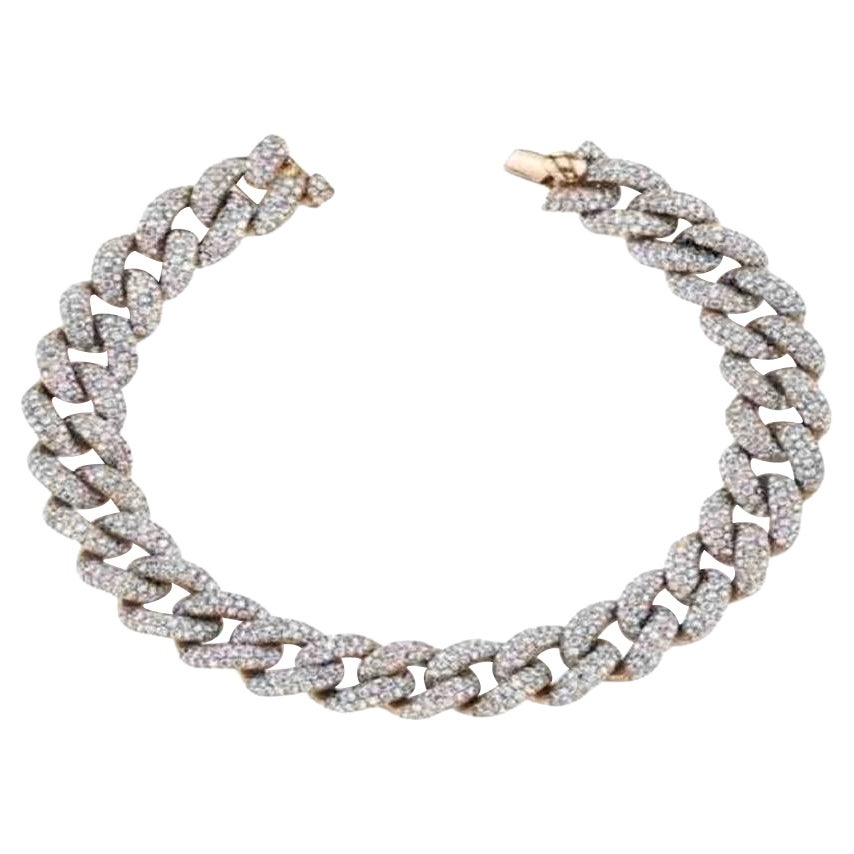 Bracelet en or 18 carats avec diamants de 5,68 carats sur bourgeons en vente