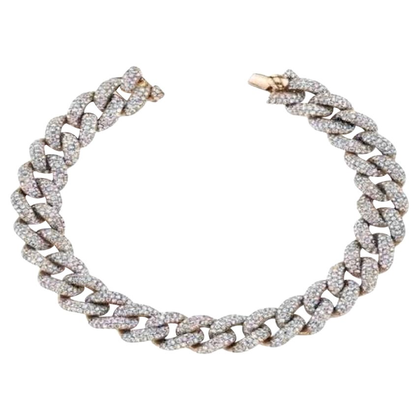 Ct 5, 68 of Diamonds on Groumette Bracelet in 18k Gold For Sale