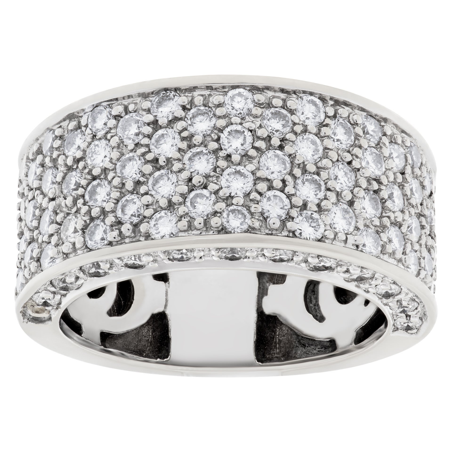 Diamant-Eternity-Ring und Ring aus 18k Weißgold mit über 1 Karat Diamanten im Angebot