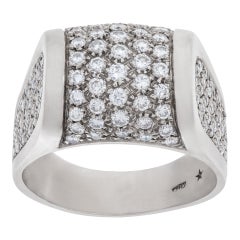 Pave Diamond Ring in 18k White Gold