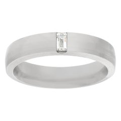 Platinum Ring with a Baguette Diamond, Tiffany & Co.Satin