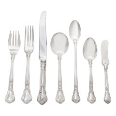 Chantilly Sterling Silver Flatware Set Patented in 1895 by Gorham, 7 Place