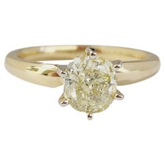 GIA 1.55 Carat Natural Fancy Yellow Cushion Cut Diamond Ring White Gold 14K